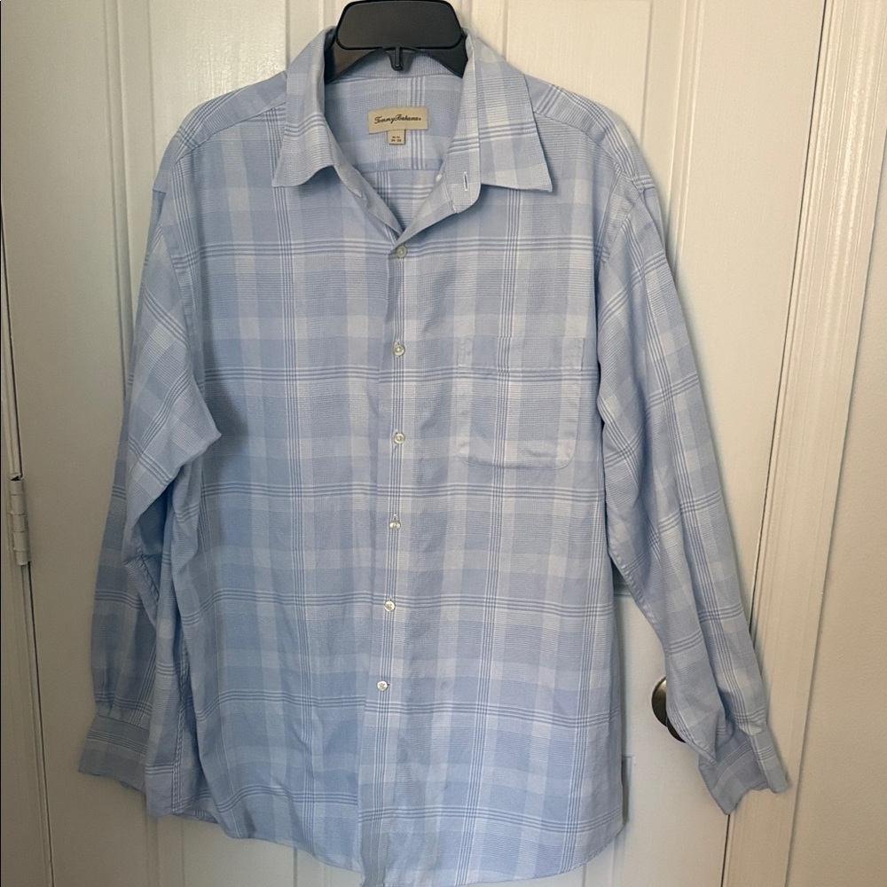 Like NewTommy Bahama Blue Plaid Long-Sleeve Button Down Shirt, 100% cotton
